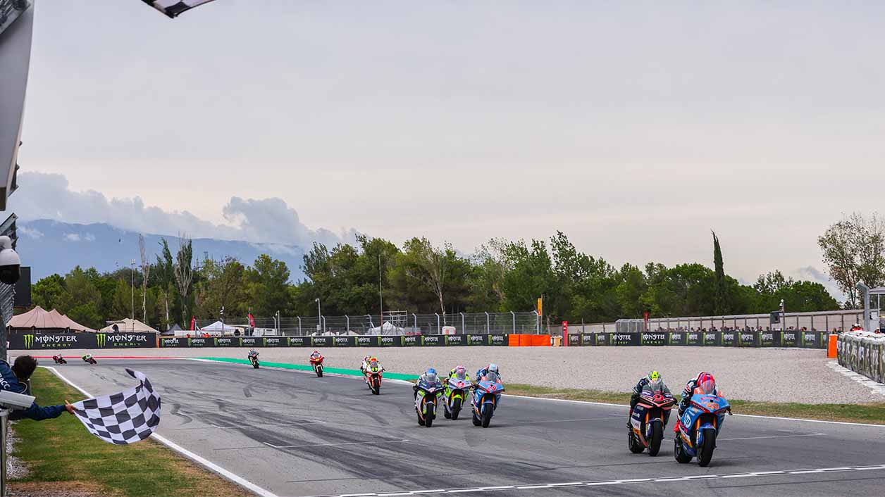 The MotoE race in Barcelona