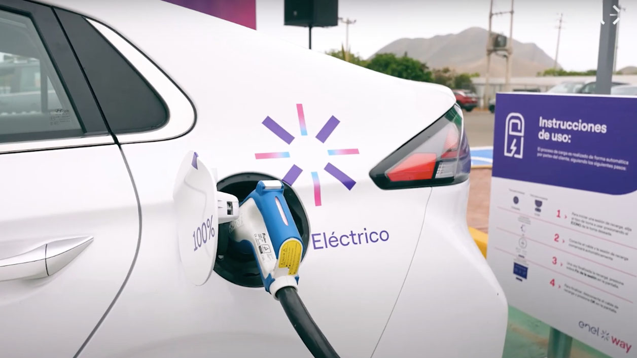 New electric charging station in Mala, Peru