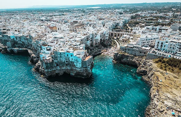 Vista aerea di Polignano
